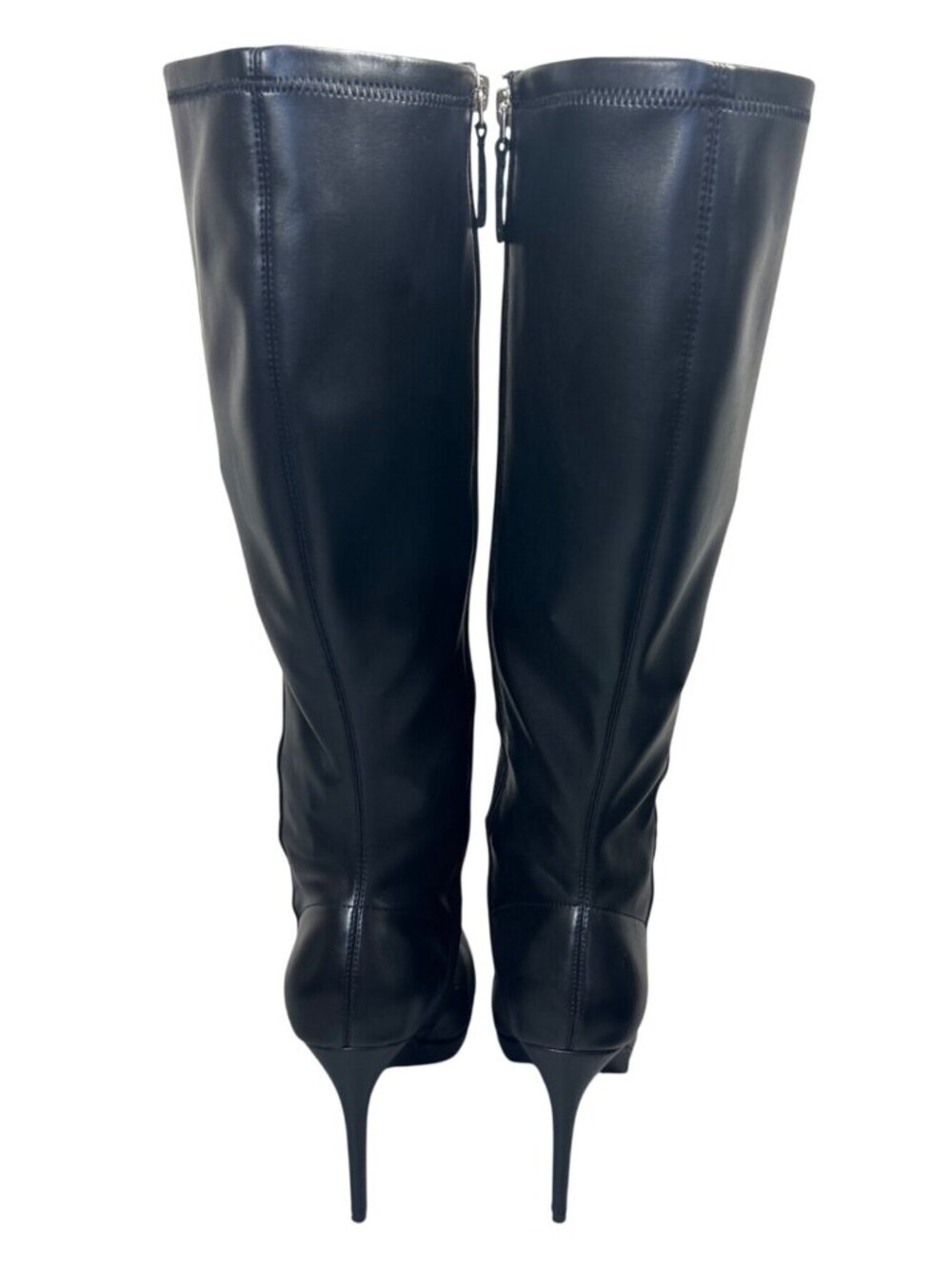 Nine West Quizme Women's 9M Knee High Platform Boots Black Leather Stiletto EUC - Picture 6 of 16